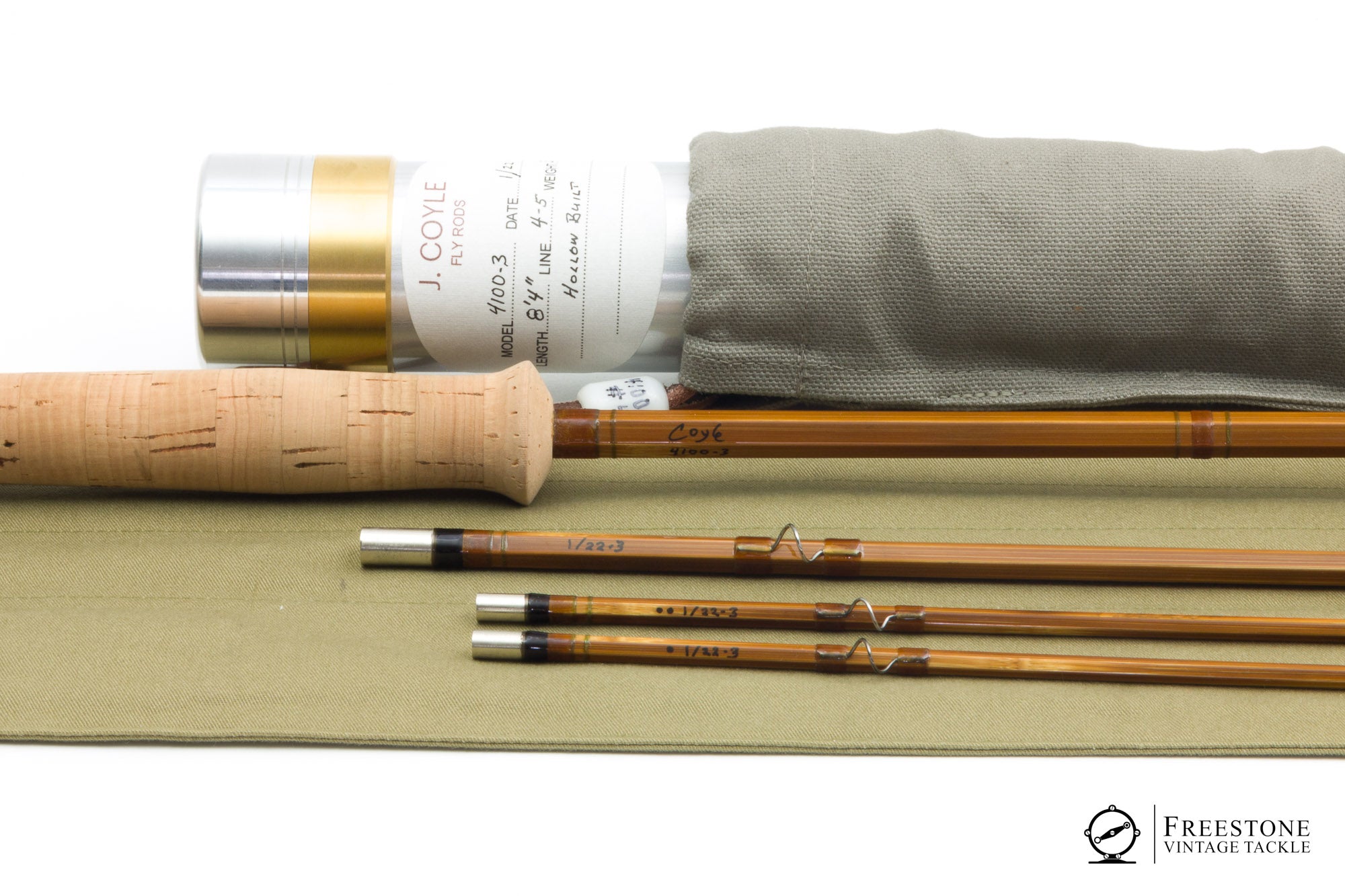 Coyle, Jack - Model 4100-3, 8'4" 3/2, 4-5wt Hollowbuilt Bamboo Rod