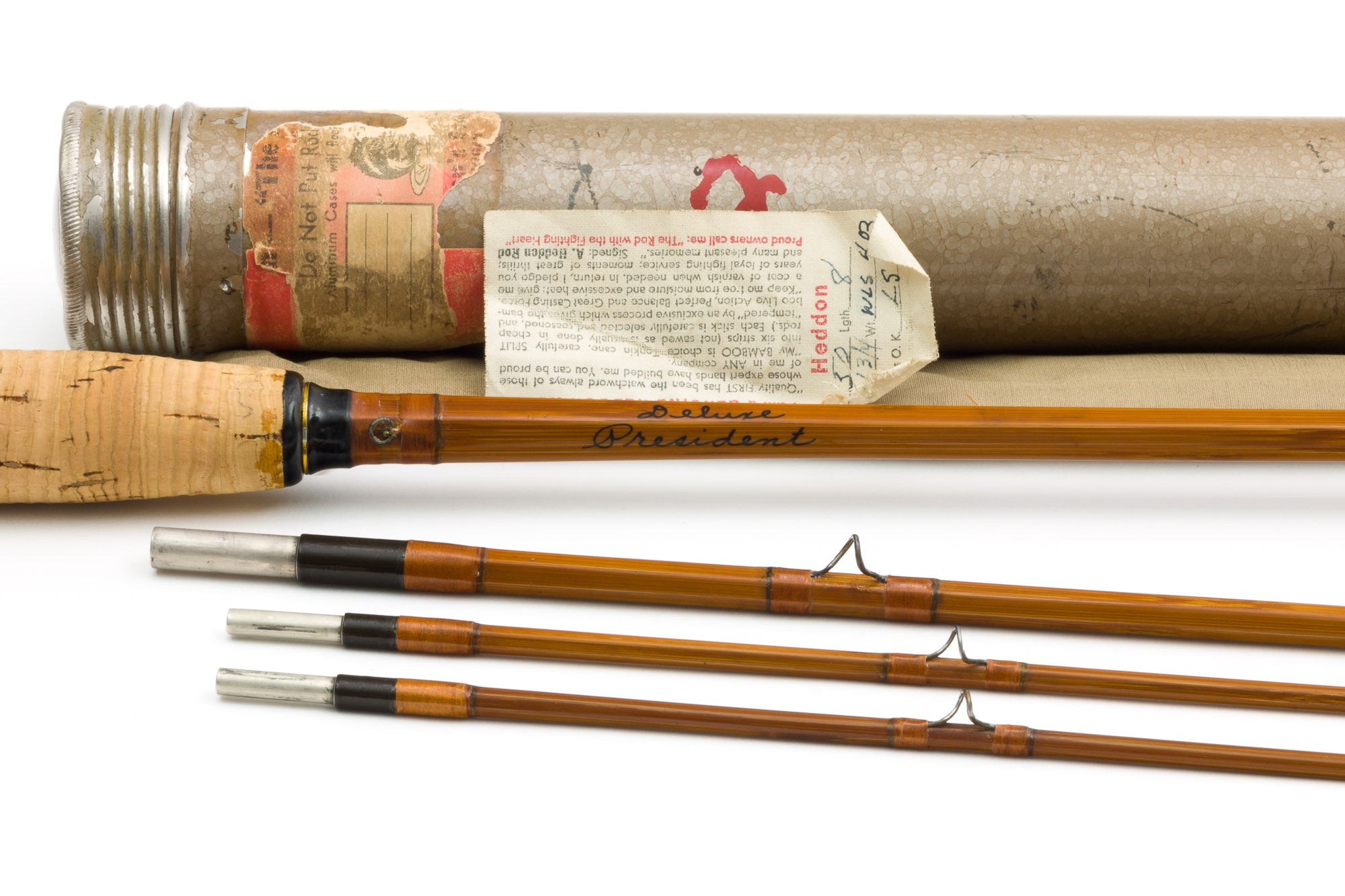 HEDDON 3-PIECE SPLIT Bamboo Fly Rod With Aluminum Tube. Extra Tip Included  $51.00 - PicClick