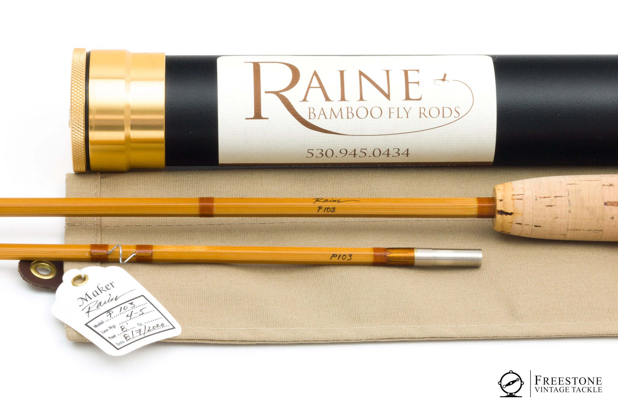 Raine, Chris - 8' 5wt 2/1 Classic (Payne 103) Bamboo Fly Rod - Freestone  Vintage Tackle